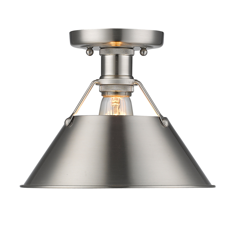 Yep by Golden Lighting Orwell 1-light Flush Mount in Pewter